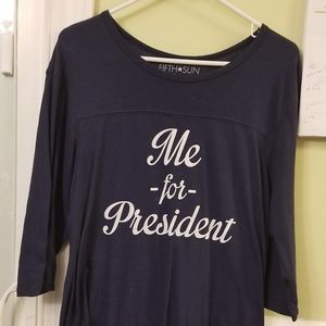 Long sleeve navy blue shirt